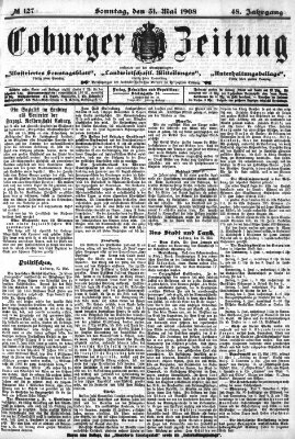 Coburger Zeitung Sonntag 31. Mai 1908