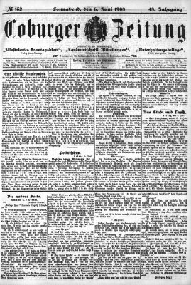 Coburger Zeitung Samstag 6. Juni 1908