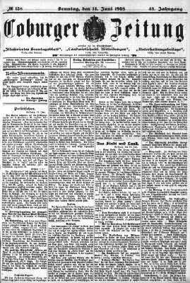 Coburger Zeitung Sonntag 14. Juni 1908