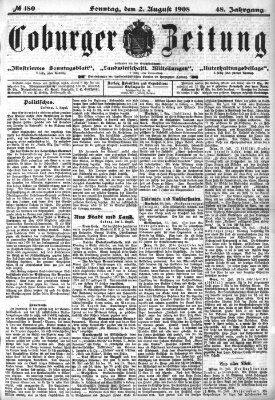 Coburger Zeitung Sonntag 2. August 1908