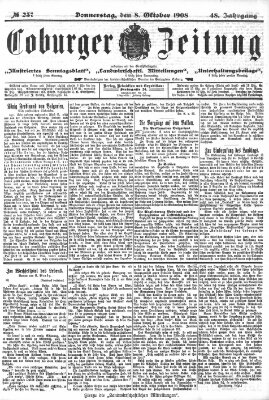 Coburger Zeitung Donnerstag 8. Oktober 1908