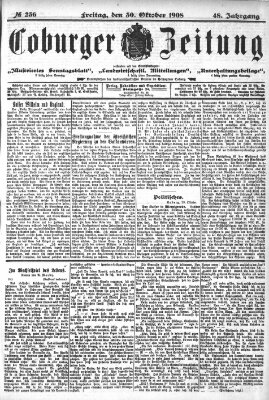 Coburger Zeitung Freitag 30. Oktober 1908