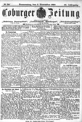 Coburger Zeitung Donnerstag 5. November 1908