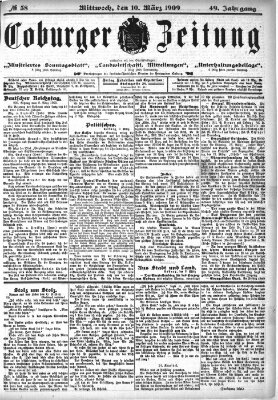 Coburger Zeitung Mittwoch 10. März 1909