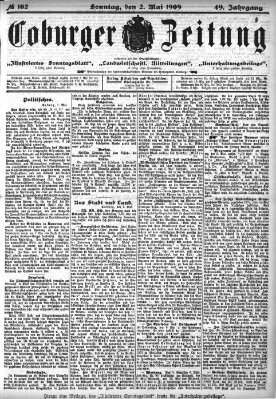 Coburger Zeitung Sonntag 2. Mai 1909