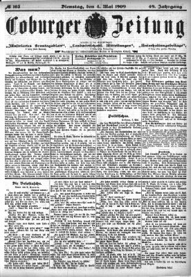 Coburger Zeitung Dienstag 4. Mai 1909