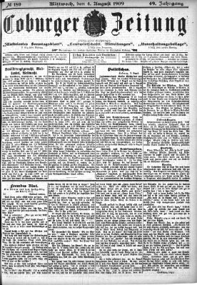 Coburger Zeitung Mittwoch 4. August 1909