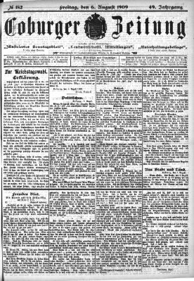 Coburger Zeitung Freitag 6. August 1909