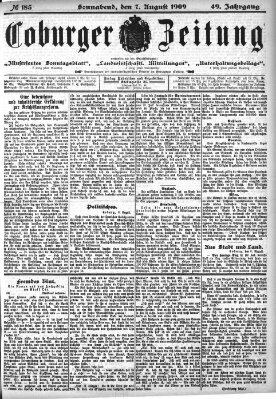 Coburger Zeitung Samstag 7. August 1909