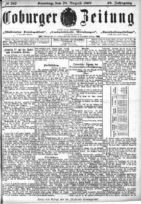 Coburger Zeitung Sonntag 29. August 1909