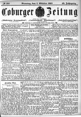 Coburger Zeitung Dienstag 5. Oktober 1909