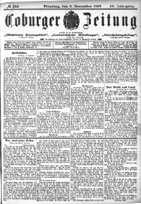 Coburger Zeitung Dienstag 9. November 1909