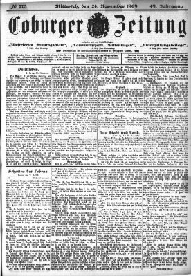 Coburger Zeitung Mittwoch 24. November 1909