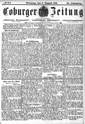 Coburger Zeitung Dienstag 9. August 1910