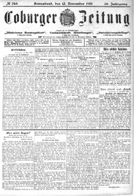 Coburger Zeitung Samstag 12. November 1910