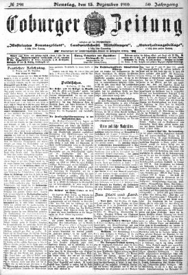 Coburger Zeitung Dienstag 13. Dezember 1910