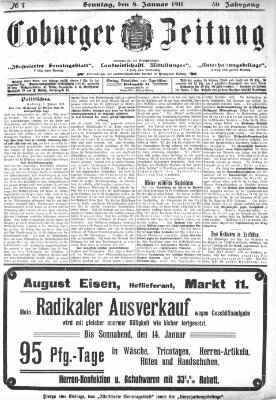 Coburger Zeitung Sonntag 8. Januar 1911