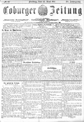 Coburger Zeitung Freitag 12. Mai 1911