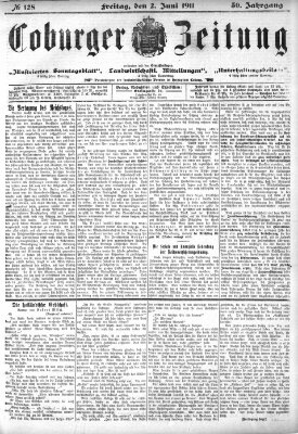 Coburger Zeitung Freitag 2. Juni 1911