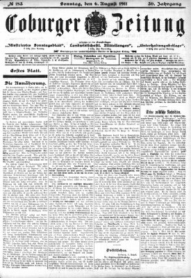 Coburger Zeitung Sonntag 6. August 1911