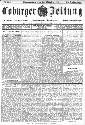 Coburger Zeitung Donnerstag 26. Oktober 1911