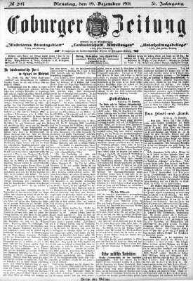 Coburger Zeitung Dienstag 19. Dezember 1911