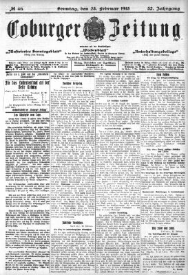 Coburger Zeitung Sonntag 23. Februar 1913