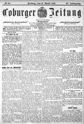 Coburger Zeitung Freitag 11. April 1913