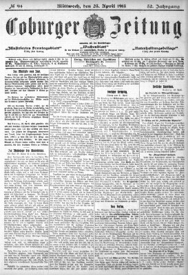 Coburger Zeitung Mittwoch 23. April 1913