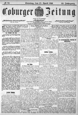 Coburger Zeitung Sonntag 27. April 1913