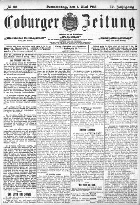 Coburger Zeitung Donnerstag 1. Mai 1913