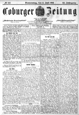 Coburger Zeitung Donnerstag 3. Juli 1913