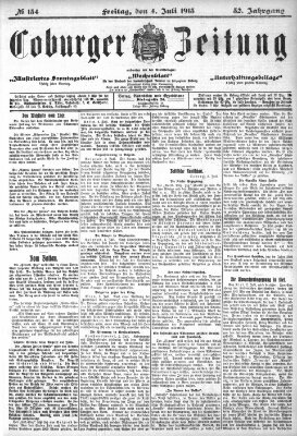 Coburger Zeitung Freitag 4. Juli 1913