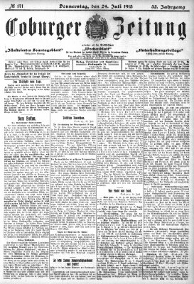 Coburger Zeitung Donnerstag 24. Juli 1913