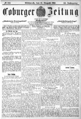Coburger Zeitung Mittwoch 13. August 1913