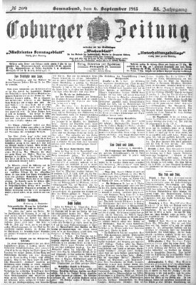 Coburger Zeitung Samstag 6. September 1913