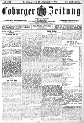 Coburger Zeitung Sonntag 21. September 1913