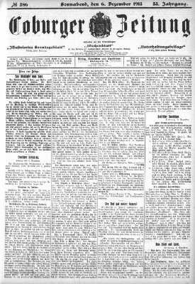 Coburger Zeitung Samstag 6. Dezember 1913