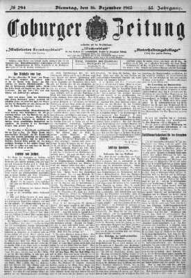 Coburger Zeitung Dienstag 16. Dezember 1913