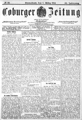 Coburger Zeitung Samstag 7. März 1914