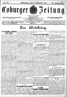 Coburger Zeitung Mittwoch 21. Oktober 1914