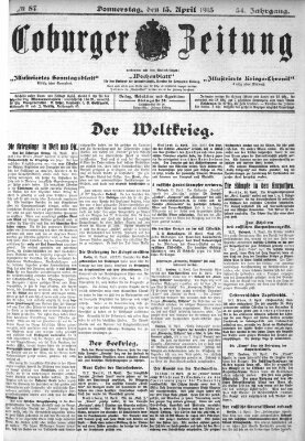 Coburger Zeitung Donnerstag 15. April 1915