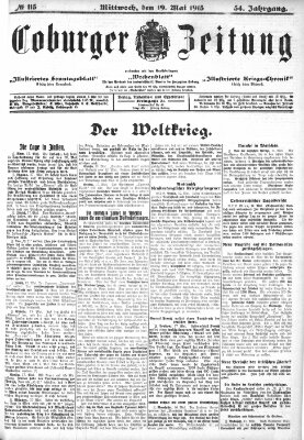 Coburger Zeitung Mittwoch 19. Mai 1915