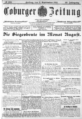 Coburger Zeitung Freitag 3. September 1915