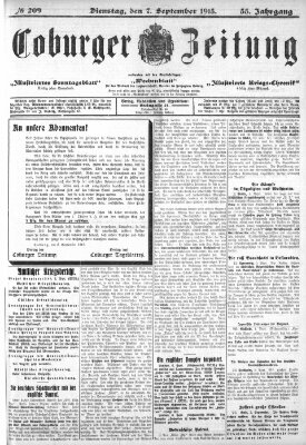 Coburger Zeitung Dienstag 7. September 1915
