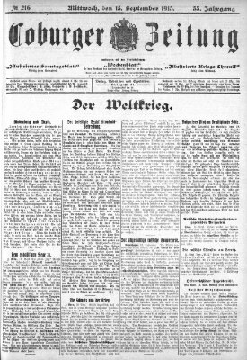 Coburger Zeitung Mittwoch 15. September 1915