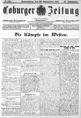 Coburger Zeitung Donnerstag 30. September 1915