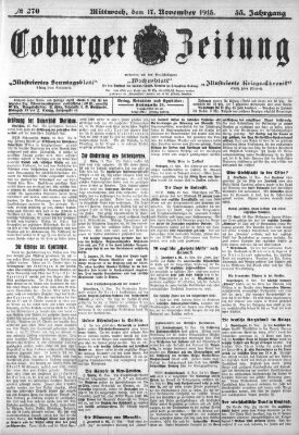 Coburger Zeitung Mittwoch 17. November 1915