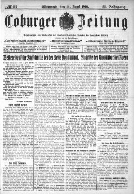 Coburger Zeitung Mittwoch 14. Juni 1916
