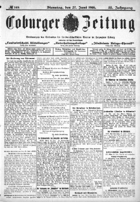 Coburger Zeitung Dienstag 27. Juni 1916